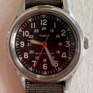 Timex watch with olive wristband plus 2 more wristbands